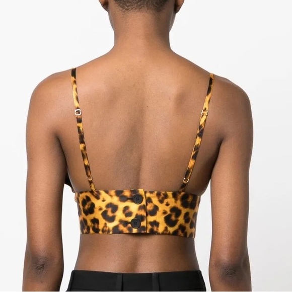 🌻NEW w/tags Sandro Cannes Leopard Cropped Bralette Top | FR Size 4 / US Size 10 - Picture 4 of 15